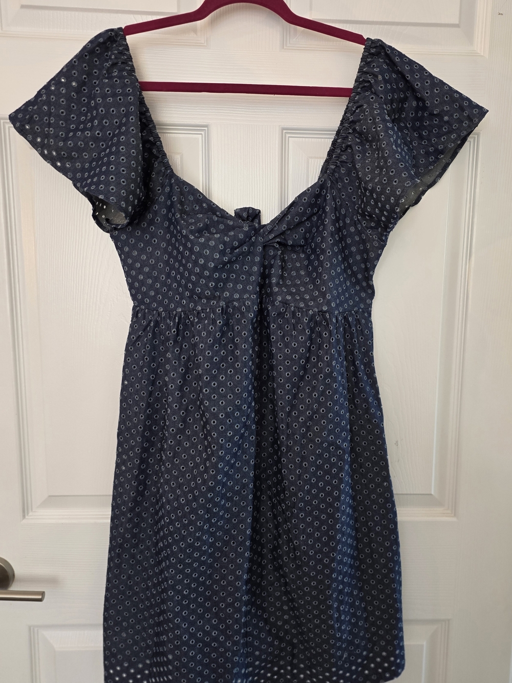 LA Relaxed Women's Navy Blue Summer Dress with Tie Back.